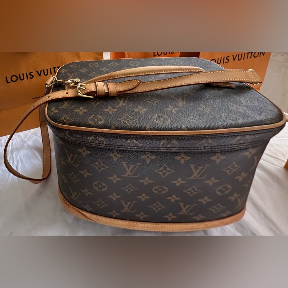 🥳Rare…Louis Vuitton Monogram Canvas Nice Train(best crafted)Case Beauty Case.